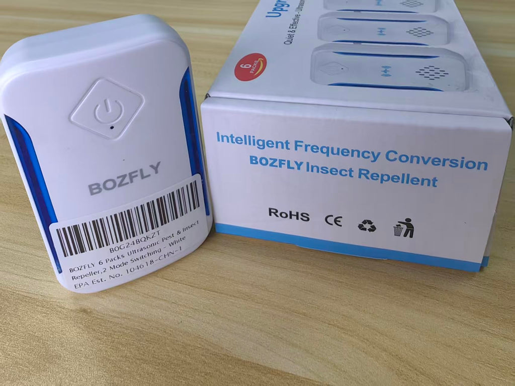 BOZFLY 6 Packs Ultrasonic Pest & Insect Repeller, Upgraded Indoor Ultrasonic Repellent for Mosquitoes, Roaches, Flies, Mouse, Geckos, Spiders, Electronic Plug in Pest Control, 2 Mode Switching, White