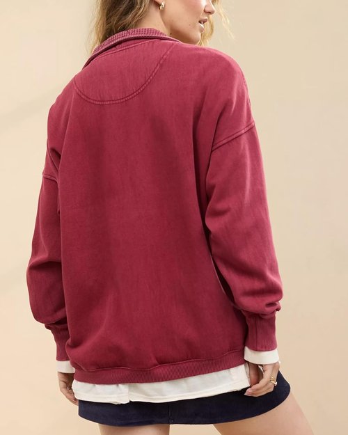 Gacaky Oversized Sweatshirt for Women - Casual Long Sleeve Button Henley Neck Top in Stylish Design