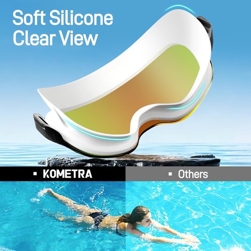 Adult Swim Goggles - Frameless Wide View Anti-Fog UV Protection | 2-Pack for Men, Women & Youth