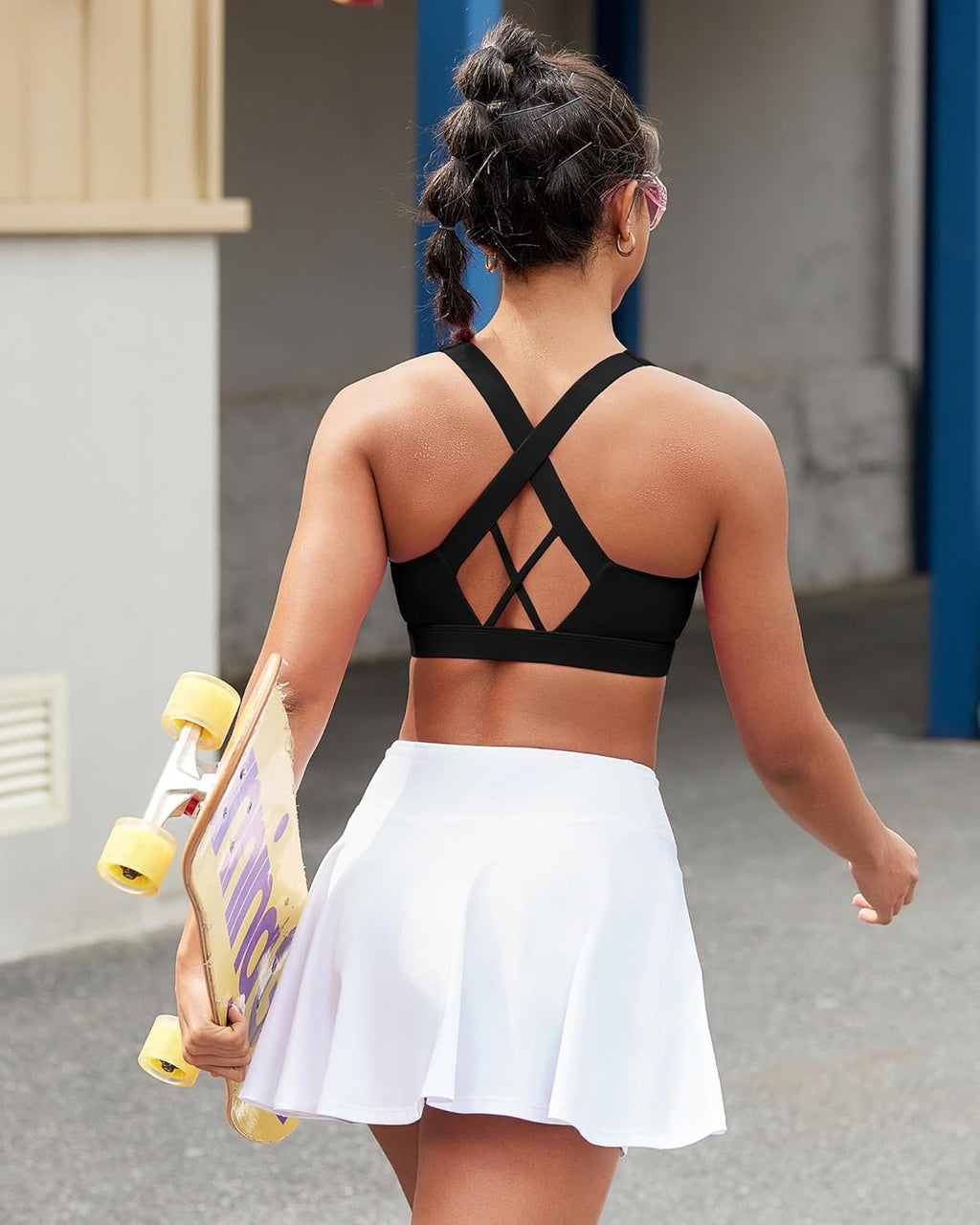 RUNNING GIRL Sports Bra - High Impact Molded Cup Design with Sewn-In Pads for Ultimate Comfort
