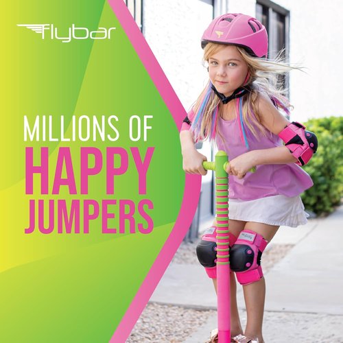 Flybar Maverick 2.0 Foam Pogo Stick - Fun Outdoor Toy for Kids 5+ | Supports 40-80 lbs | Pink/Green