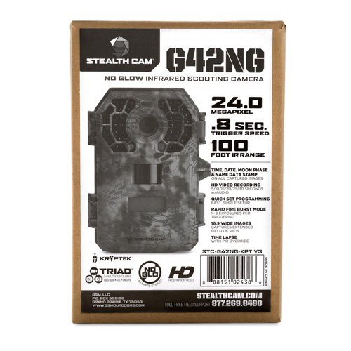 Stealth Cam 2020 G42NG 24MP No-Glow Trail Camera, Kryptek Camouflage. 100-Ft. IR Range