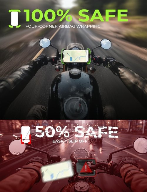 LISEN Bike Phone Holder - Easy Install Motorcycle & Bicycle Mount | Fits iPhone & Pixel, Ideal for Adults & Kids