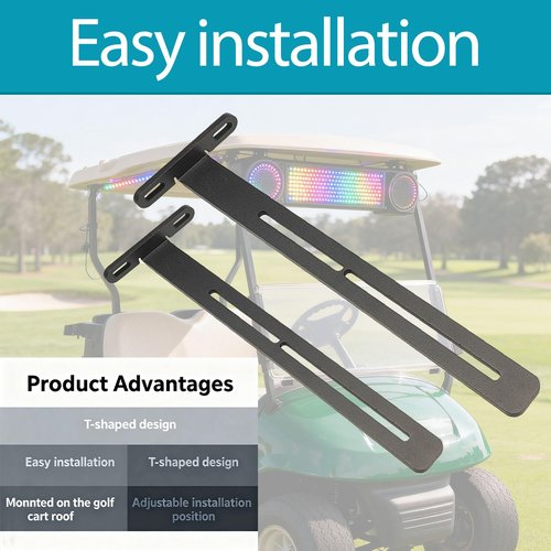 ZGTools Soundbar Mounting T-Bracket, Golf Cart Speaker Mount, for SE18, SE26, SEB26, SEDS32 Soundbars, Golf Cart Accessories, T-Shaped Speaker Mounting Bracket Kit, Sound bar Mount T-Bracket