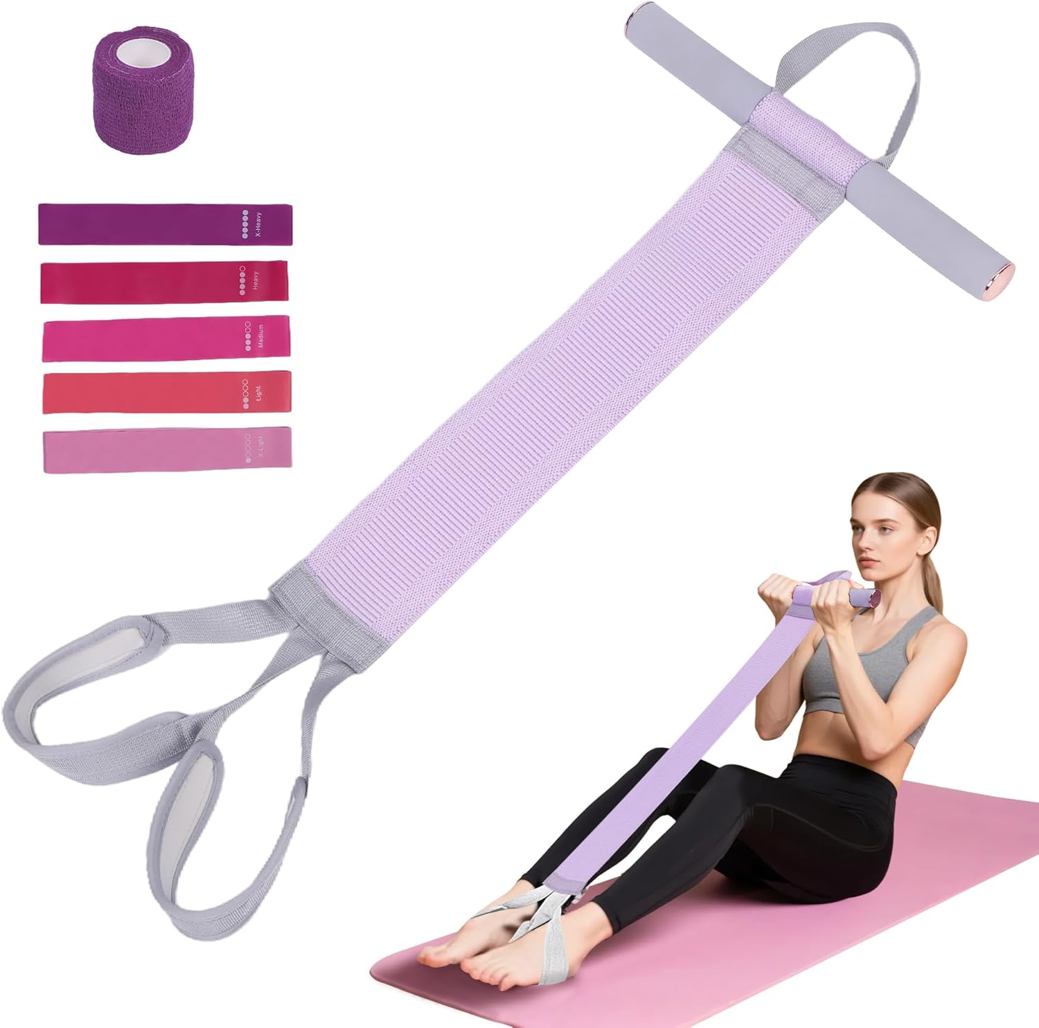 Skiennix Fabric Resistance Band - 120lb Non-Slip Foot Pedal for Ankle Puller & Leg Workouts