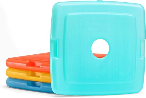 Fit & Fresh Cool Coolers | 4-Pack Slim Ice Packs - Quick Freeze, Space-Saving Design for Lunch Boxes