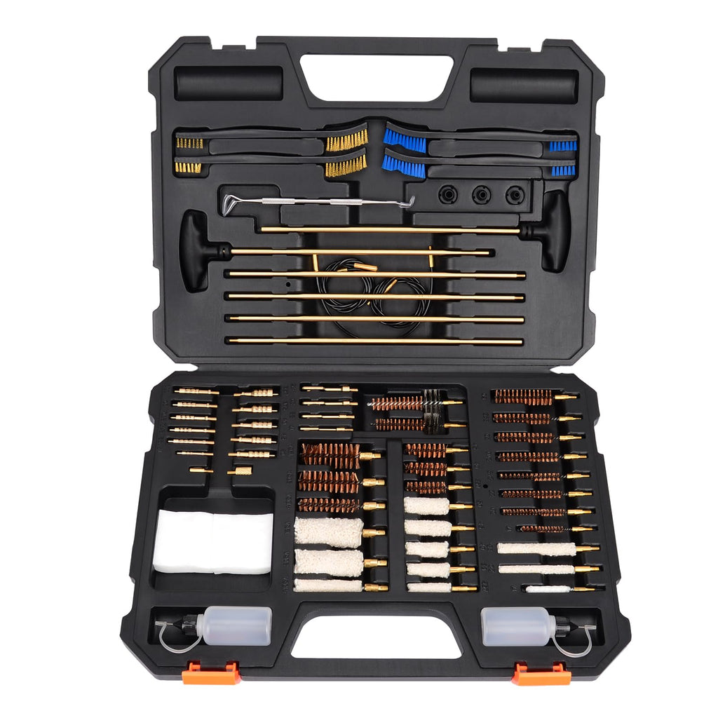 BOOSTEADY Pro Gun Cleaning Kit Universal Gun Cleaning Kit Handgun Shotgun Cleaning Kit for All Guns with High-end Denser Brass Brushes, Mops, Jags, Reinforced Rods