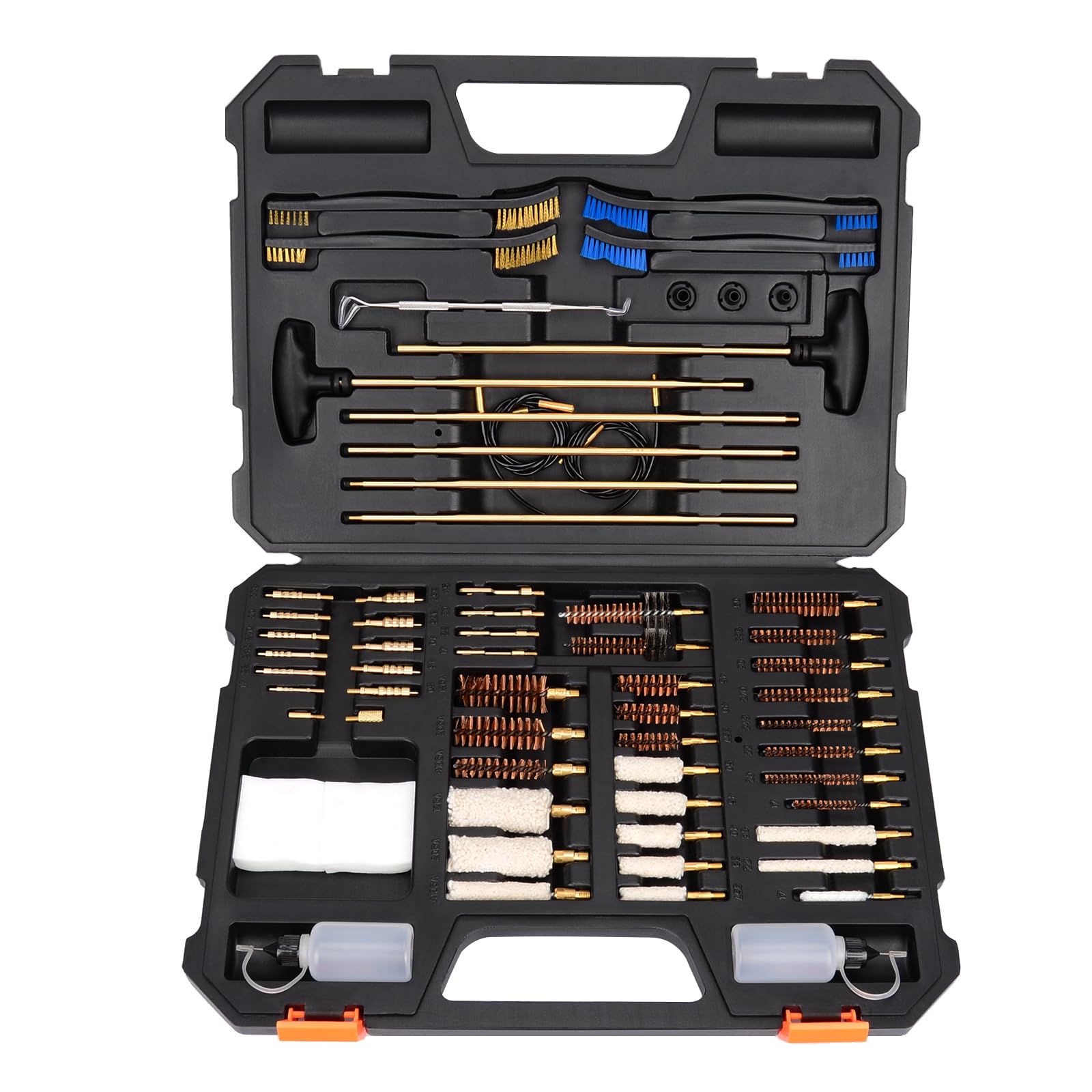 BOOSTEADY Pro Gun Cleaning Kit Universal Gun Cleaning Kit Handgun Shotgun Cleaning Kit for All Guns with High-end Denser Brass Brushes, Mops, Jags, Reinforced Rods