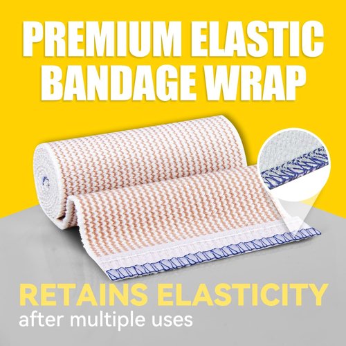 FRESINIDER Premium Elastic Bandage Wrap - Latex-Free Compression Support | 4" x 12 Pack & 6" x 4 Pack