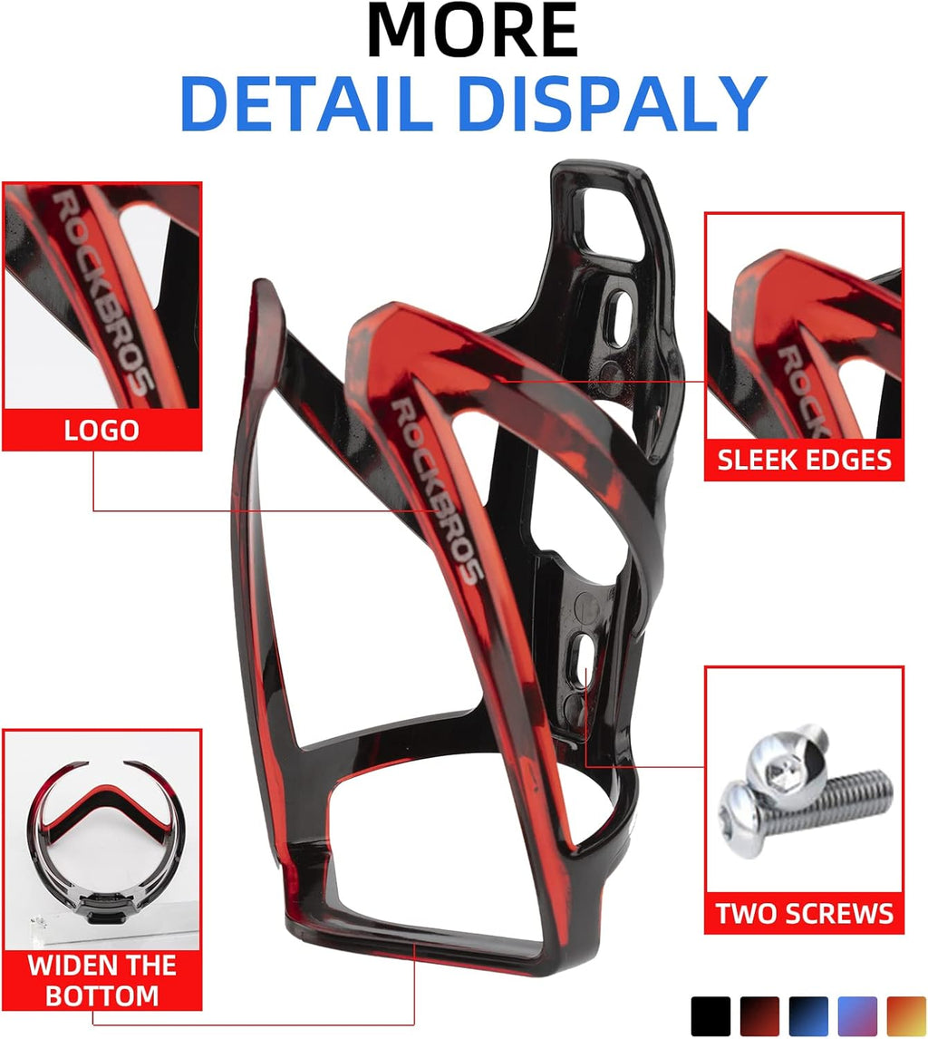 ROCKBROS Ultra-Light Bike Water Bottle Holder - Universal Bicycle Cup Cages for Road & MTB | 2 Pack