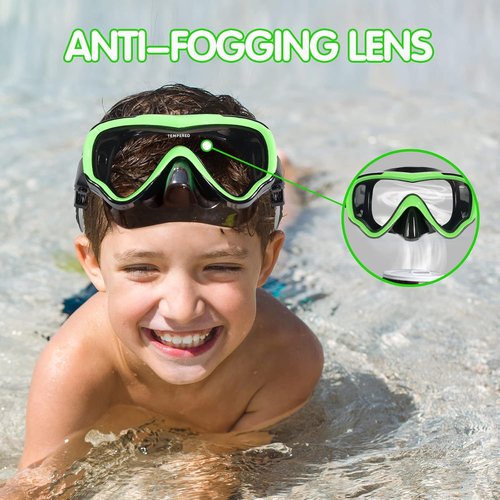 Keary Kids Swim Goggles - Anti-Fog Swimming Mask with Nose Cover for Ages 5-15 | Comfortable Fit