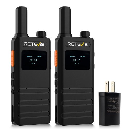 Retevis B3S Walkie Talkies,Portable Two-Way Radios with LCD Screen,Emergency Alarm,1620mAh Battery, Handsfree Walkie Talkie for Family Outdoor Trip (2 Pack)