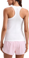 CRZ YOGA Seamless Workout Tank Tops - Women's Hip-Length Athletic Sleeveless Racerback Shirts