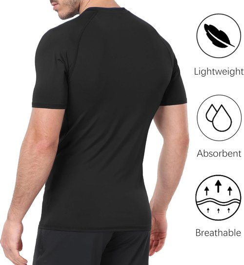 HovSiyla Men's Compression Shirt - Cool Dry Short Sleeve Athletic Baselayer | Perfect for Workouts