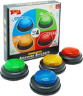 Buzzers Set of 4 | Trivia Game Answer Buzzers with Lights & Sound for Classroom Fun