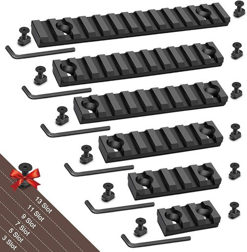 Bontok Picatinny Aluminum Accessory Rail Set - Includes T-Nuts, Screws & Wrench | Squared Corner Design