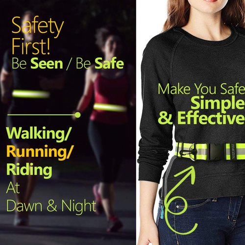 ZEMOZEN Reflective Sash for Walking at Night | High Visibility Reflectors Running Gear Women Safety Items Replaces Reflective running vest | Perfect for Dog Walking, Night Running & Cycling