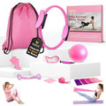 RENVID Pilates Ball and Ring Set for Women - 14-Piece At Home Pilates Kit with 12-Inch Magic Circle, 5 Resistance Bands, Home Workout Equipment for Full Body Training