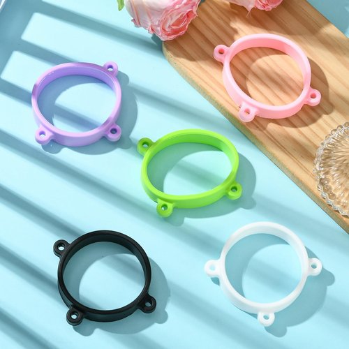 Ipotkitt 5pcs 5 Colors Water Bottle Silicone Rings Round Elastic Rings with 3 Holes Cup Handle Accessories for Home Outdoor Cup Bottle Mug Strap Making