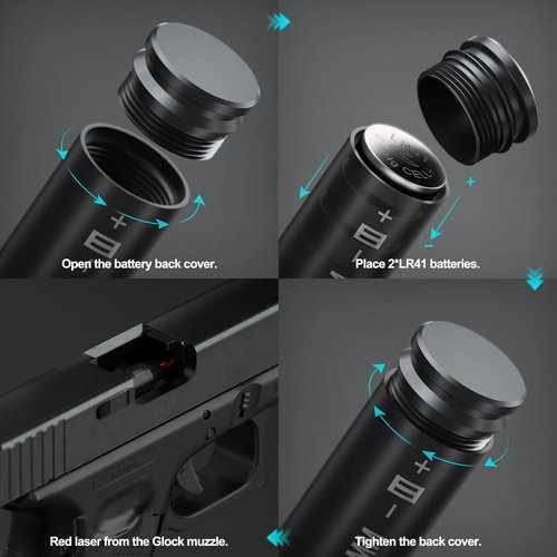 Feyachi Bore Sight Red Laser 9mm/223 5.56mm - Accurate Zeroing Tool with 3 Battery Sets