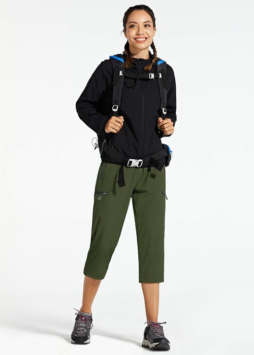 Libin Women's Capri Pants - Lightweight Quick-Dry Cargo Design with Zipper Pockets | Perfect for Hiking & Travel