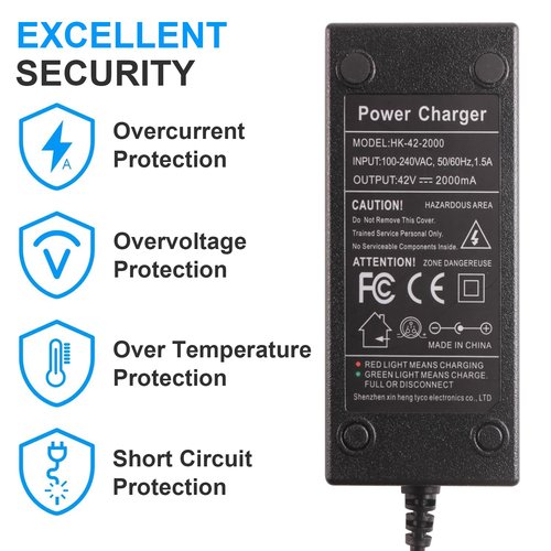 42V 2A Adapter Replacement for Segway Ninebot Charger Xiaomi M365, Lime, Bird,Lime-S, Skip, Spin, Segway Ninebot Electric Scooter Charger for ES1 ES2 ES4 E22 for 36V Li-ion Battery