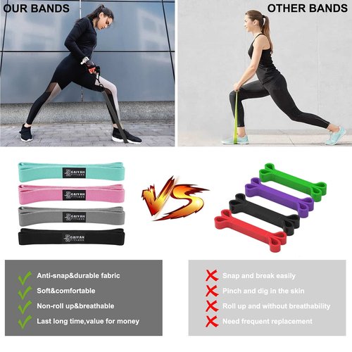 GAIYAH FITNESS Long Bands for Working Out-Long Resistance Women Workout Out Loop Large Body Out, MintPinkDark GrayBlack
