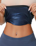 Dulchany Sauna Suit Waist Trimmer for Women Waist Trainer Sweat Band for Stomach Belly Thermo Slimming Belt Workout Blue