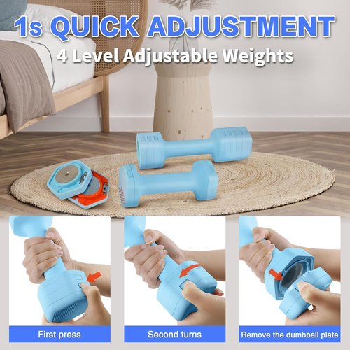 HXD-ERGO Adjustable Dumbbell Set - 15 In 1 Quick Change Weights, 55/110 LBS, Anti-Slip Grip | Space-Saving Home Gym Equipment