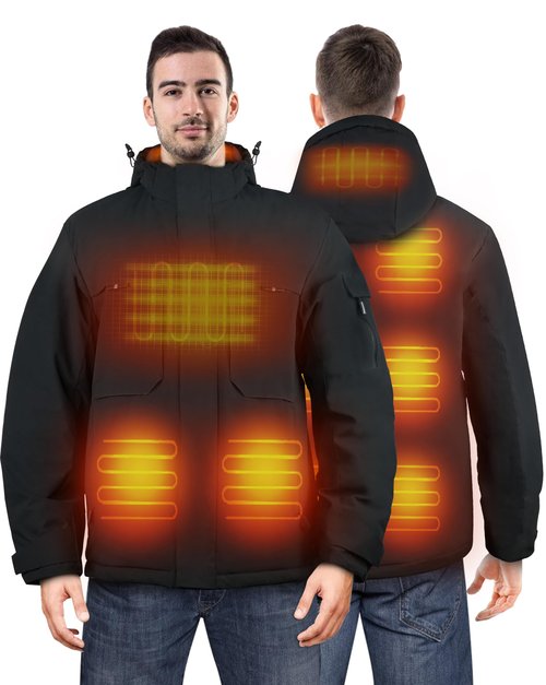 FERIZALA Heated Jackets for Men Women - Rechargeable Men's Soft Shell Winter Heating Jacket for Winter Outdoor Use
