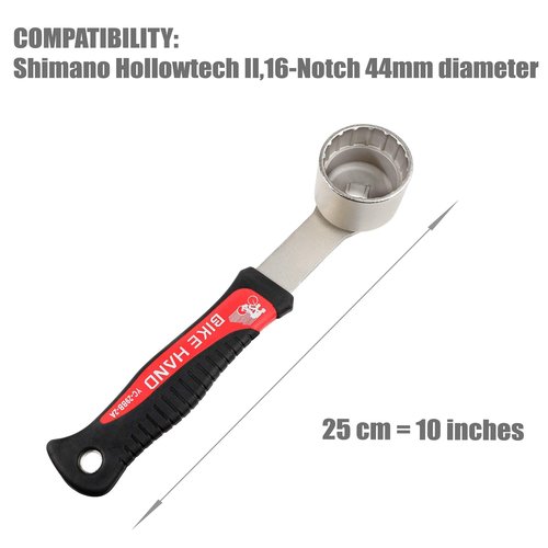BIKE HAND Bicycle Bottom Bracket Removal Crank Tool - Compatible with Shimano Hollowtech II 16-Notch 44mm External BB