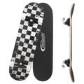 Nattork 31 Inch Complete Skateboard, Standard Skateboards Gift for Beginners, Wood 9 Layer Canadian Maple Trick Skate Boards for Boys Girls Youth Teens Checkerboard