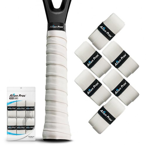 ALIEN PROS 12 Grips Gray & White New Model M-Tac Tennis Racket Grip Tape - Wrap Your Racquet for High Performance