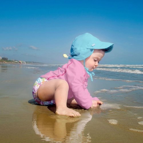 Green Sprouts Unisex Baby Flap Sun Protection Swim Hat - Lightweight & UV-Resistant Design
