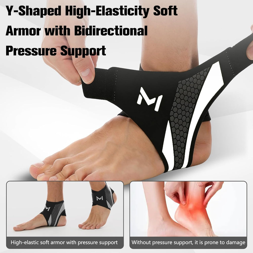 Skiennix Ankle Brace - Adjustable Compression Support for Foot Protection | Lace-Up Design, Gray
