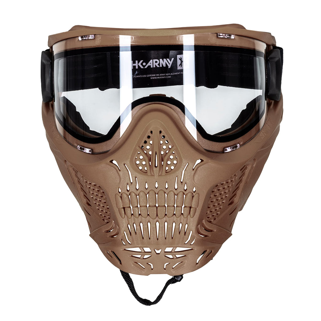HK Army HSTL Skull Paintball Goggle/Airsoft Mask (Tan, Clear)
