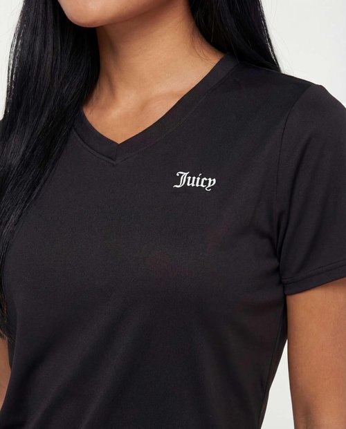 Juicy Couture Women's Athletic T-Shirts - 3 Pack Short Sleeve V-Neck for Fitness & Yoga