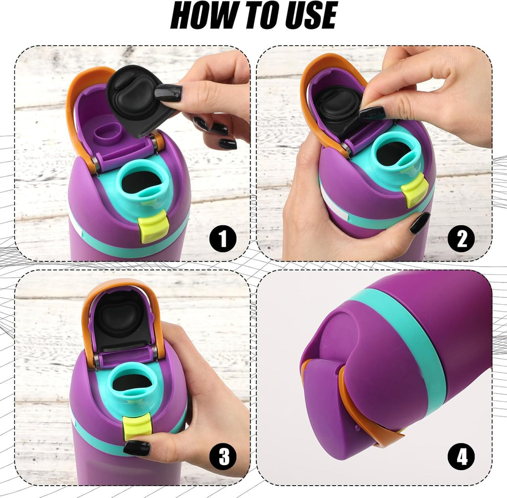 Owala | Water Bottle Top Lid Replacement - Silicone Plug Accessories for 24oz & 32oz Bottles (Black)