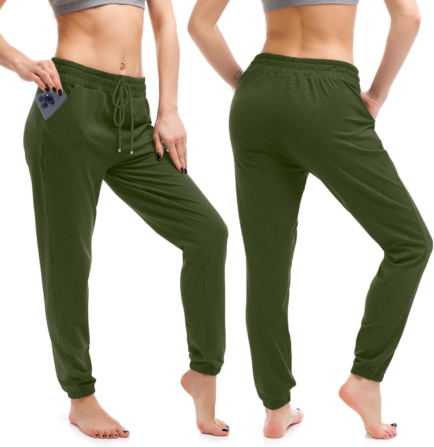 Walifrey Women's Joggers - Comfortable Drawstring Sweatpants with Pockets for Lounging & Gym