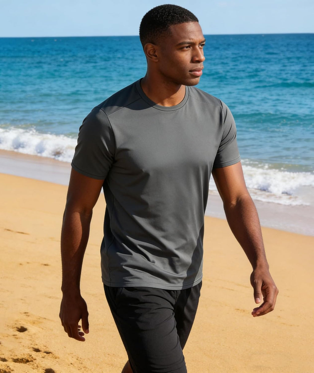 ZITY Men's UPF 50+ Rashguard T-Shirts - 7 Pack Athletic Workout Tees for Sun Protection & Fast Drying