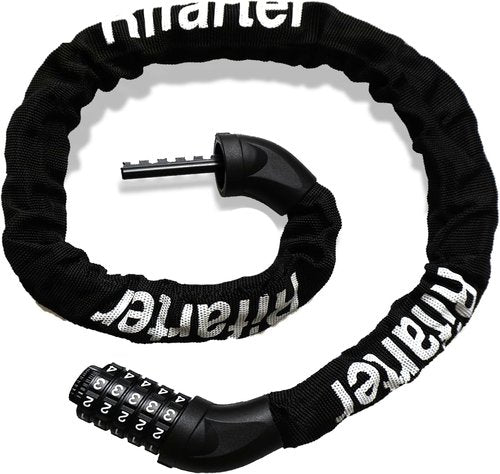 Heavy Duty Bike Lock Chain by [Brand Name] - 5 Digit Combination Anti-Theft Security | 3.2 Feet Long, Black