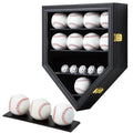Grintus 12-Ball Baseball Display Case with Lockable Glass Door Wall Mount