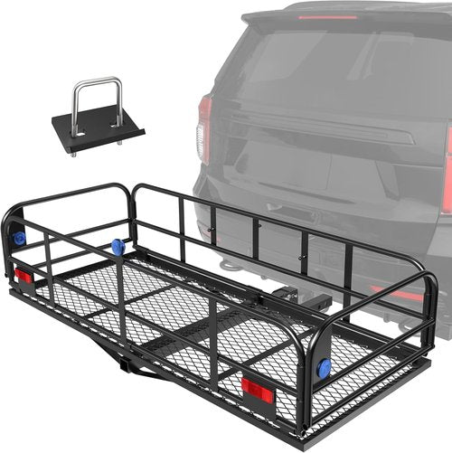 KUIPERAUTO Heavy-Duty Hitch Mount Cargo Carrier - 60" x 24" Luggage Rack for SUVs & Trucks | 500 Lbs Capacity