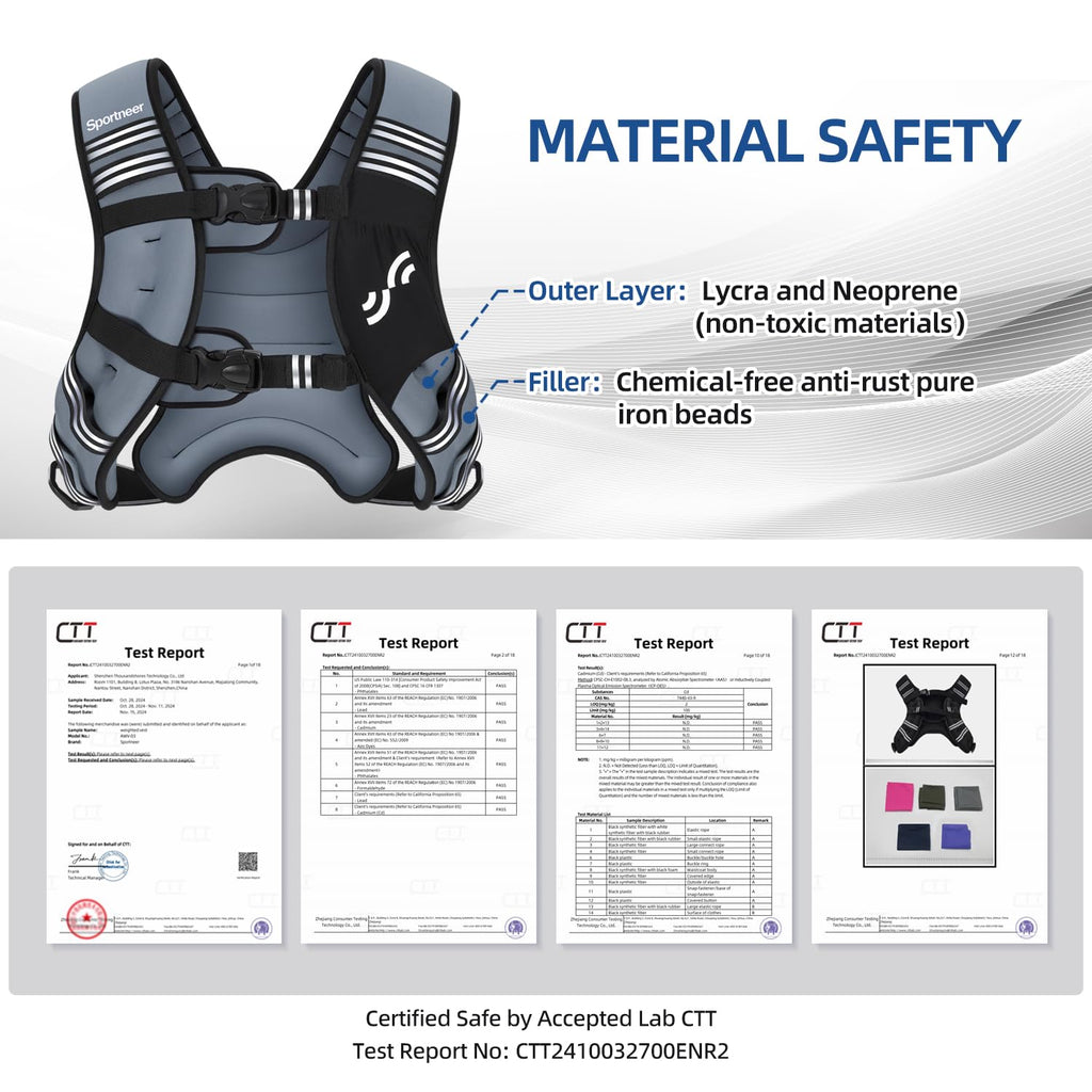 Sportneer Weighted Vest for Women Men: 25lb Comfortable Weight Vest with Storage Pocket Reflective Stripe Rucking Vest for Walking Running Strength Training Fitness Weight Loss Weightlifting Gray