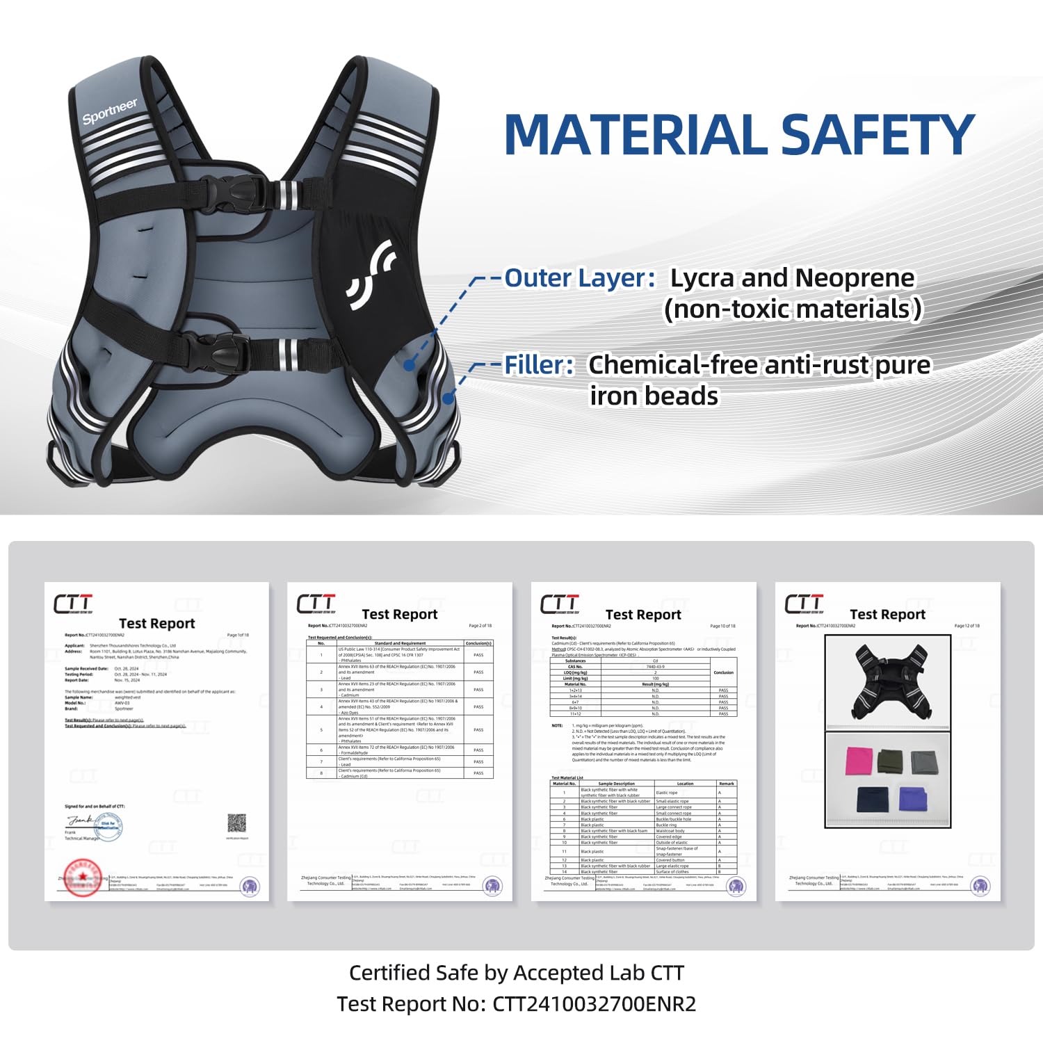 Sportneer Weighted Vest for Women Men: 25lb Comfortable Weight Vest with Storage Pocket Reflective Stripe Rucking Vest for Walking Running Strength Training Fitness Weight Loss Weightlifting Gray