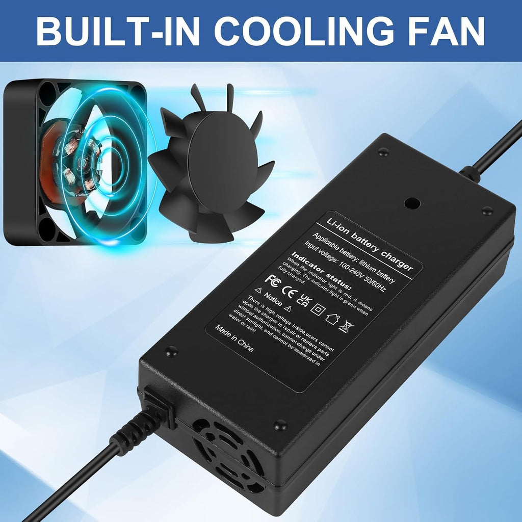 84V 3A XLR Charger - Universal 3 Plugs for 72V Lithium Batteries | Compatible with Scooters