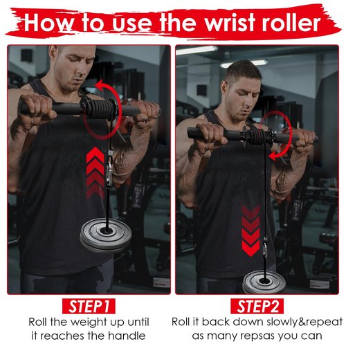 Socpuro Wrist and Forearm Blaster Exerciser, Forearm Strengther Wrist Roller Trainer for Wrist/Arm Training Workout (Nylon Rope)