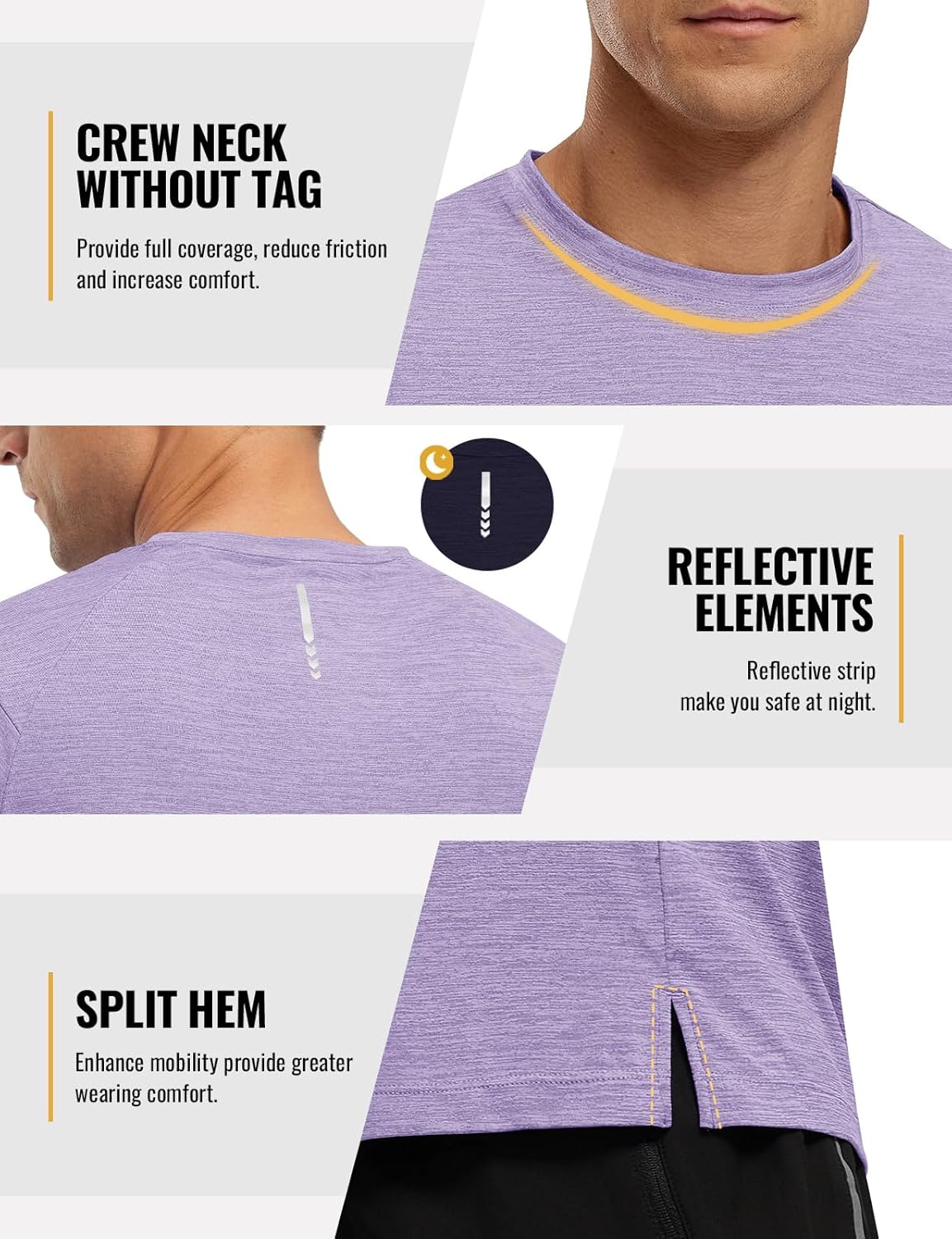 Rdruko Men's Dry Fit Workout Shirts - Moisture-Wicking Short Sleeve Athletic Tees | Gym & Running