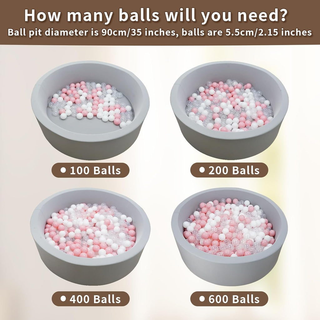 Skiennix Ball Pit Balls - BPA Free, Crush-Proof Plastic for Kids & Pets | 2.15 Inch, 100/200/500 Pack