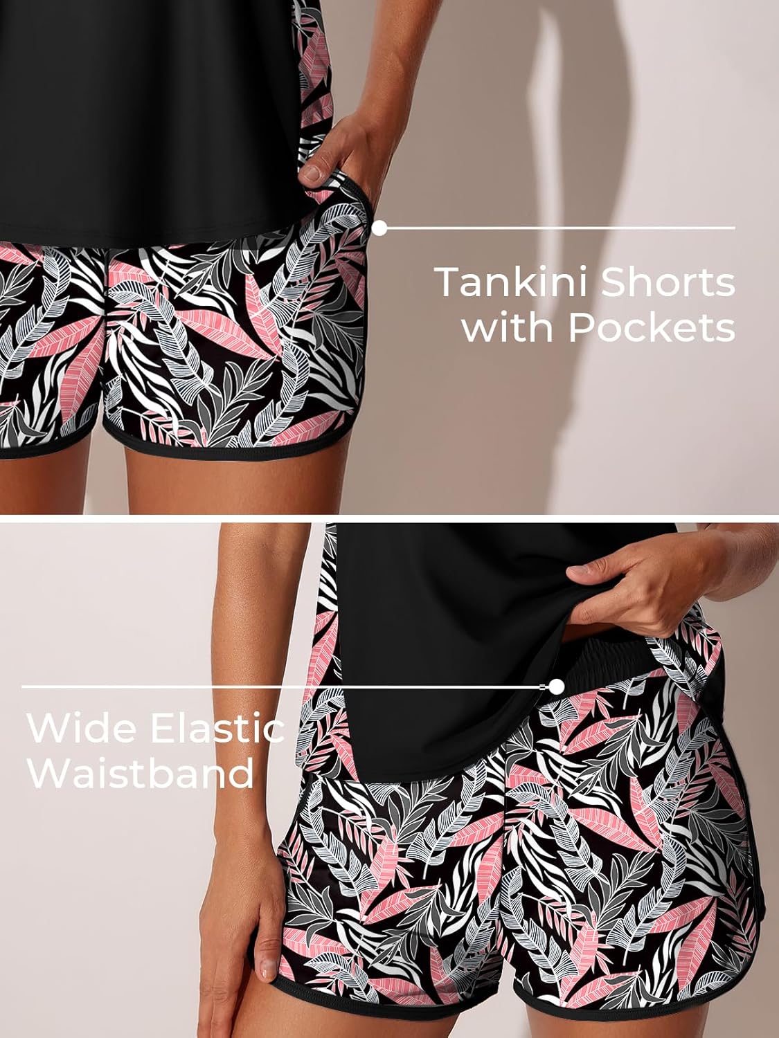 Summer Mae Blouson Tankini Swimsuit - Tummy Control Two-Piece Bathing Suit with Sporty Pockets | 2026 Design